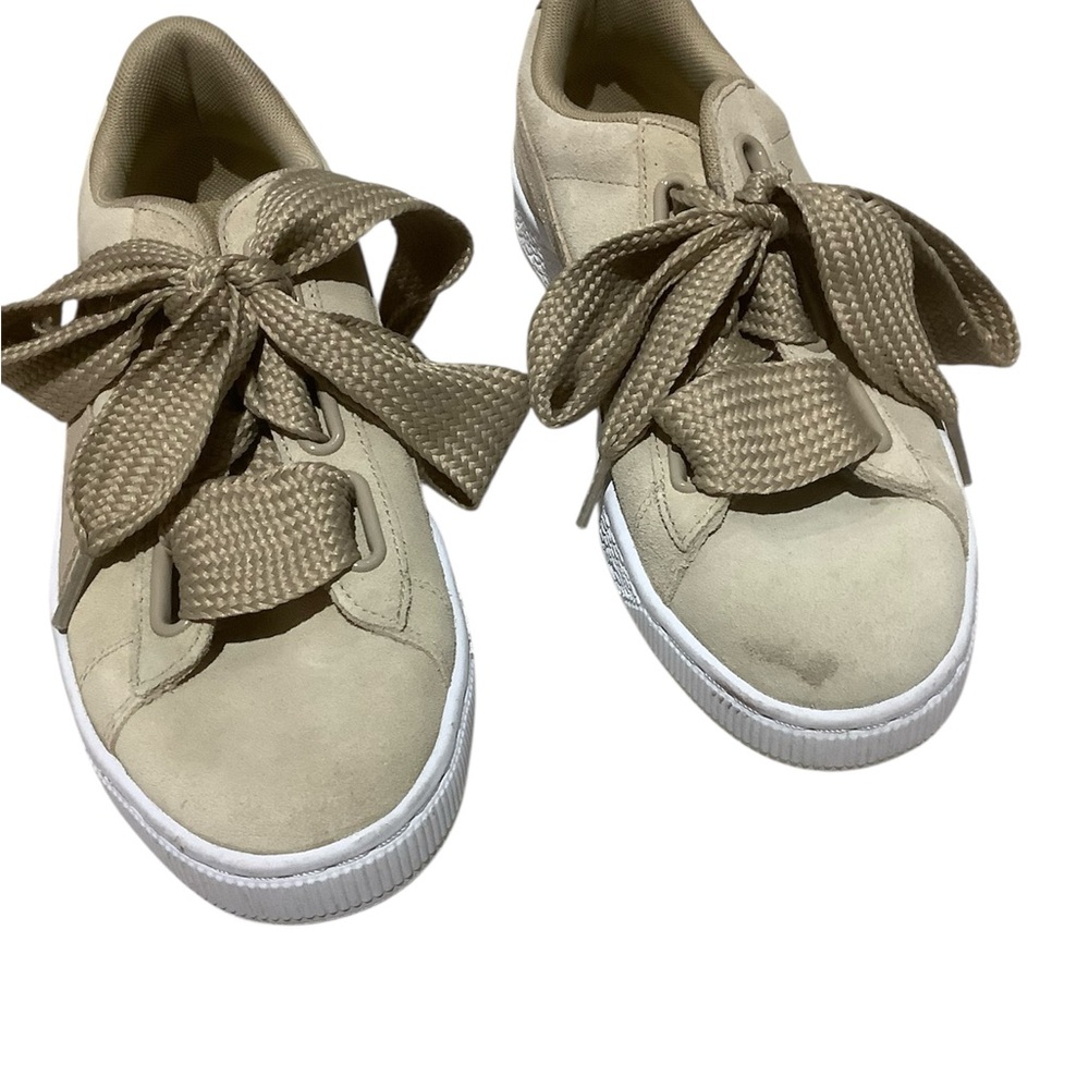 Puma Suede Heart Satin Sneakers – Beige/Gold (Women’s 9 / UK 6.5 / EU 40)